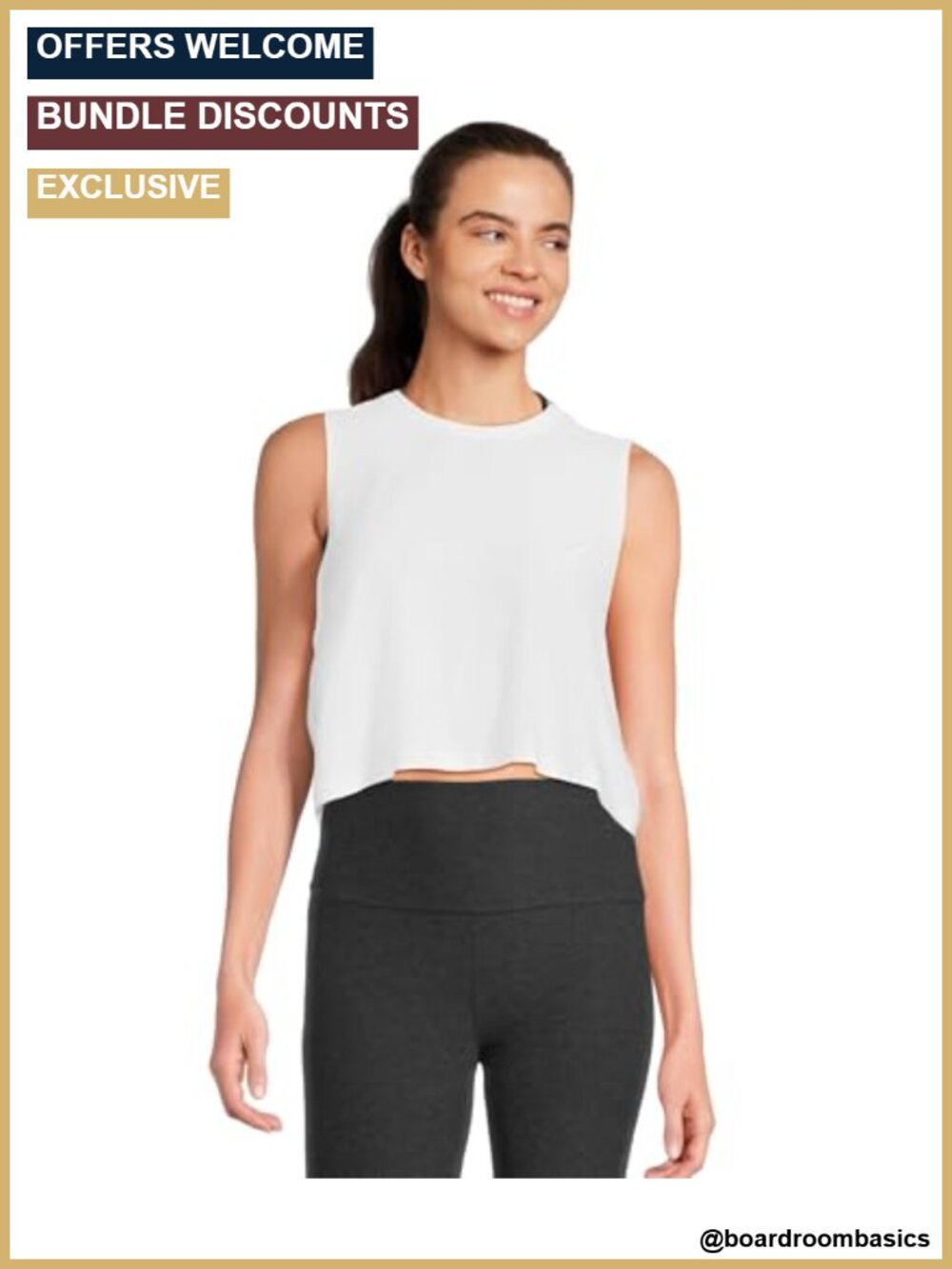Beyond Yoga Featherweight Spacedye Cropped Tank Top Sleeveless Scoop Neck